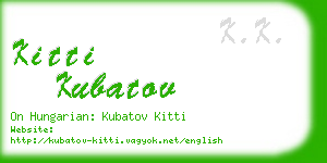 kitti kubatov business card